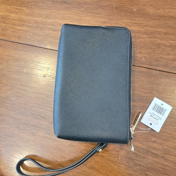 Michael Kors Jet Set Black/Black Double Zip Wristlet Large - Picture 14 of 16